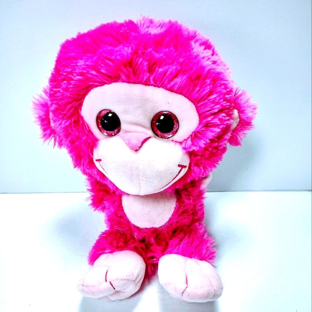 BJ Toy Pink 12" Stuffed Monkey Plush Toy Collectible